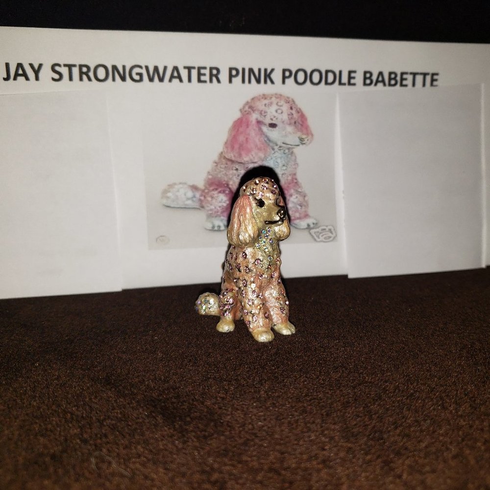 Jay Strongwater  Babette Poodle Figurine Swarovski Crystals